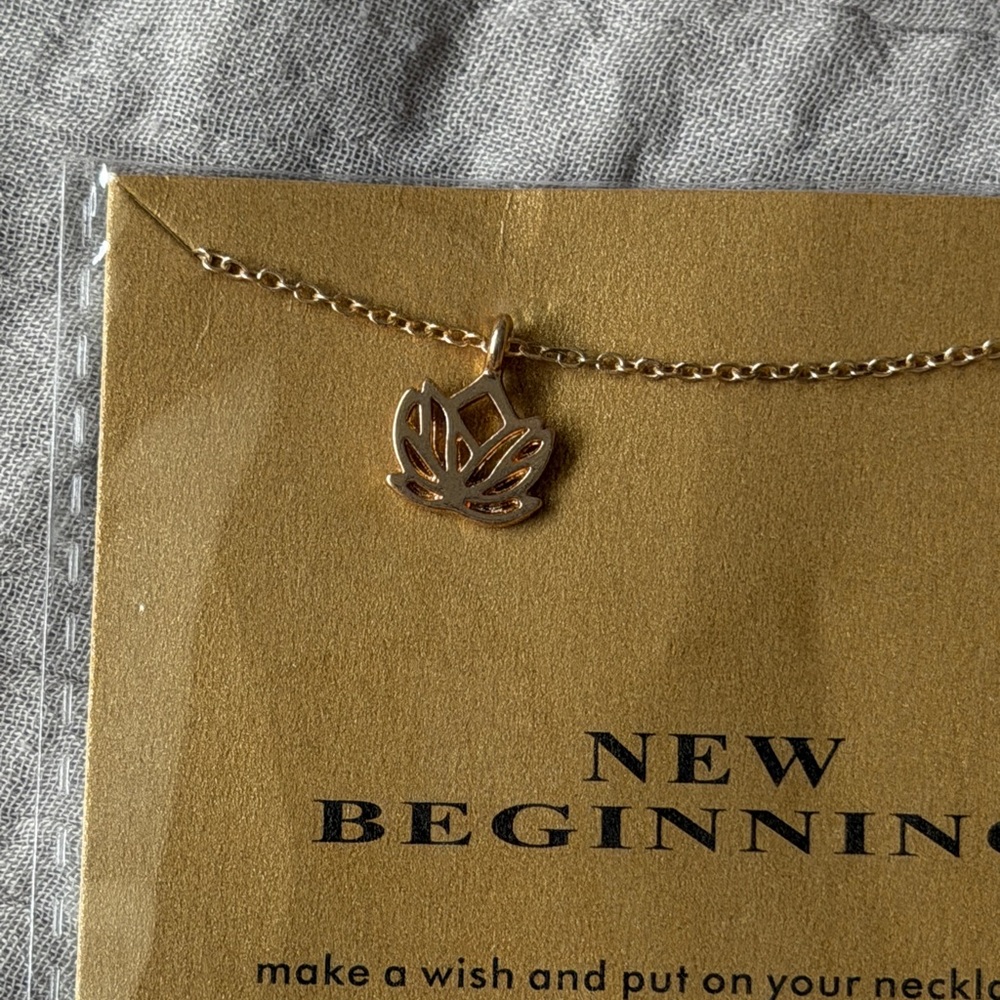 Gold Lotus Pendant Necklace